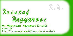 kristof magyarosi business card